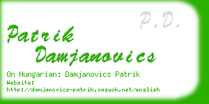 patrik damjanovics business card